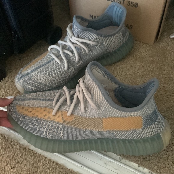 Authentic Light grey / blue /coral Yeezys - Picture 2 of 3